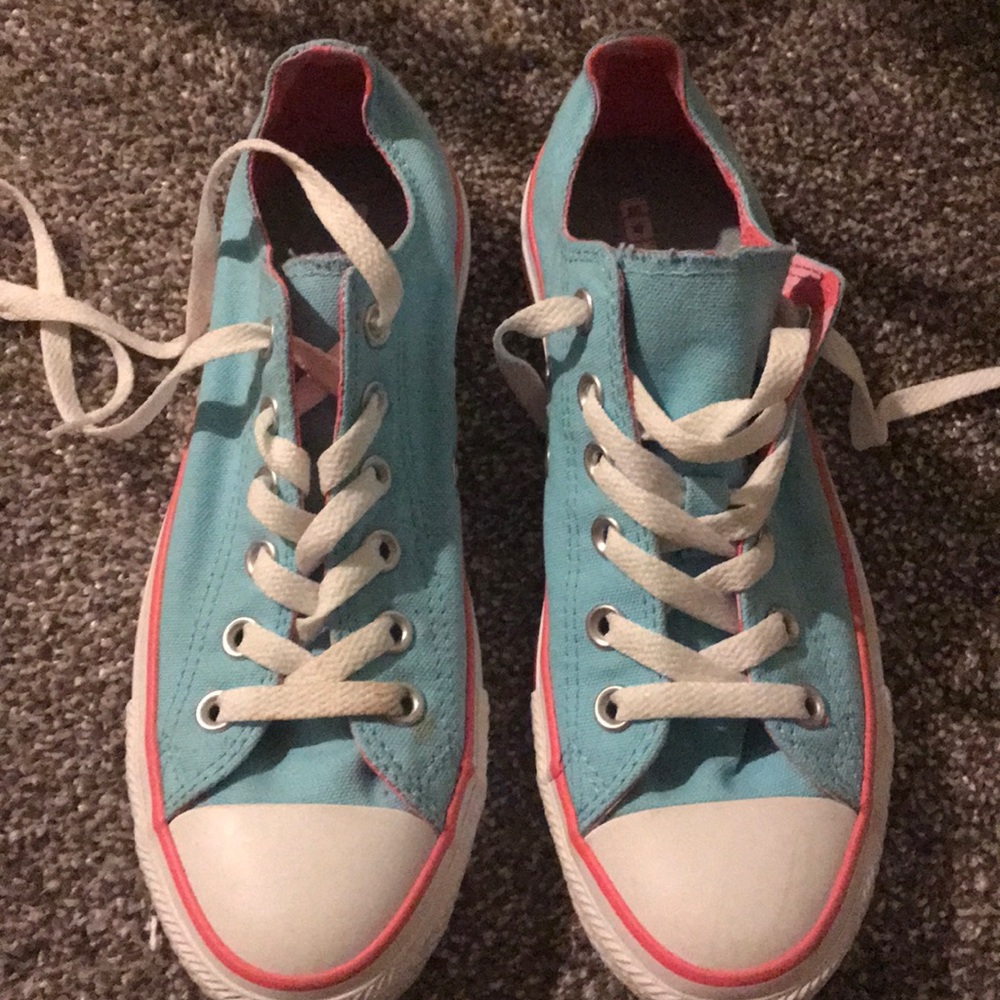 Converse light aqua and pink